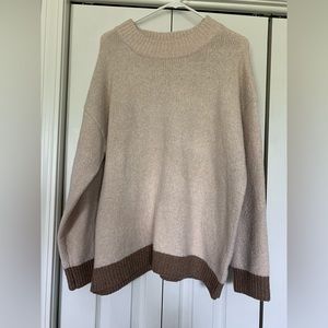 Beige Colorblock Sweater